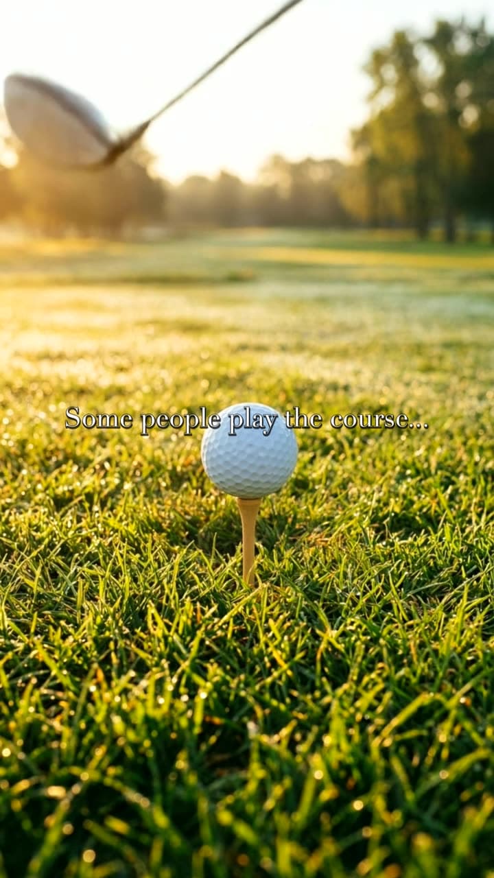 Frame from a property concept ad: Some people play the course. Others come home to it.