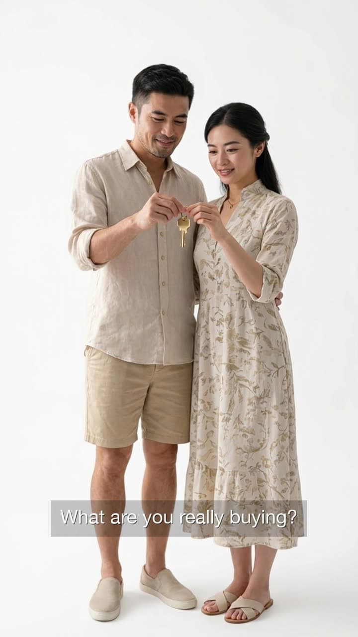 Frame from a property concept ad: What are you really buying? A lifestyle story