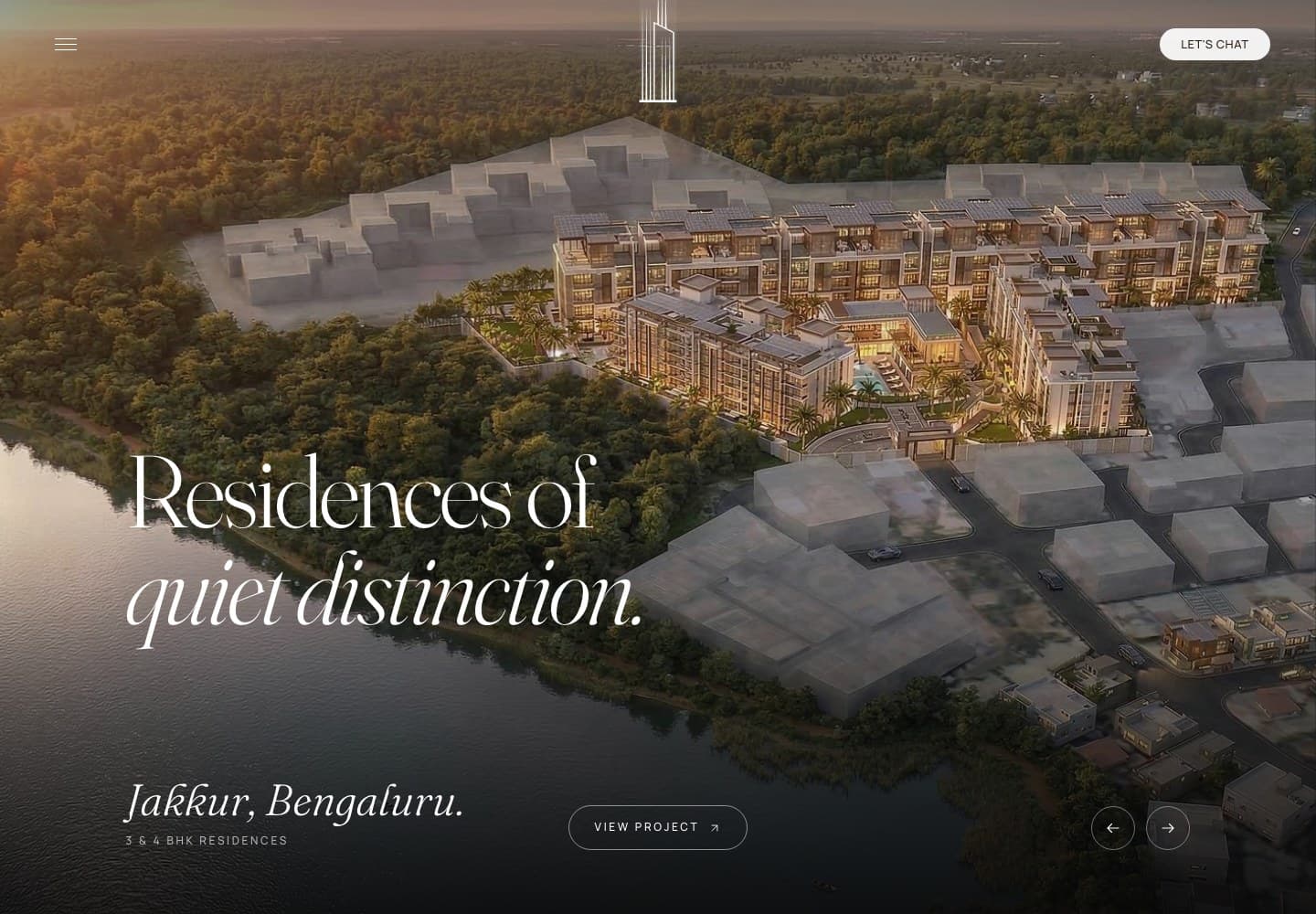 Amarah premium residences website homepage